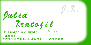julia kratofil business card